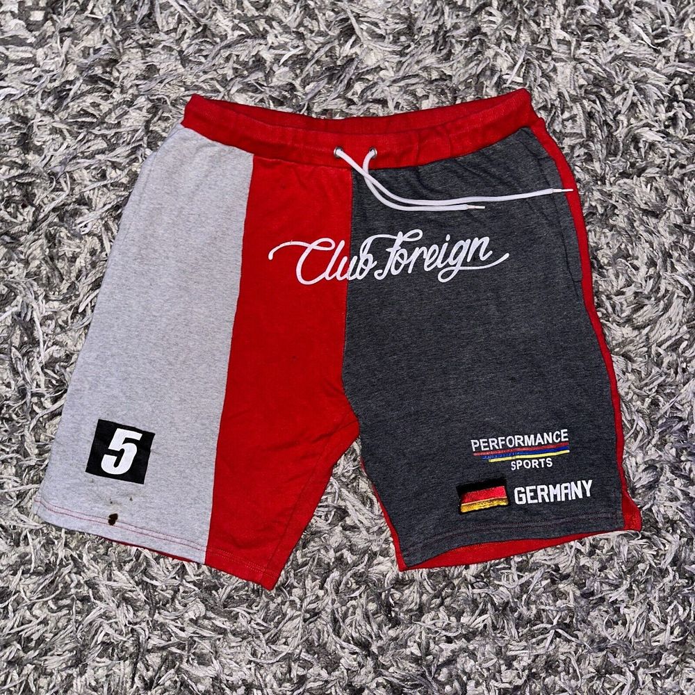 3XL Club Foreign Germany Racing Shorts Red Gray Black